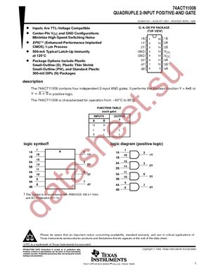 74ACT11008DE4 datasheet  